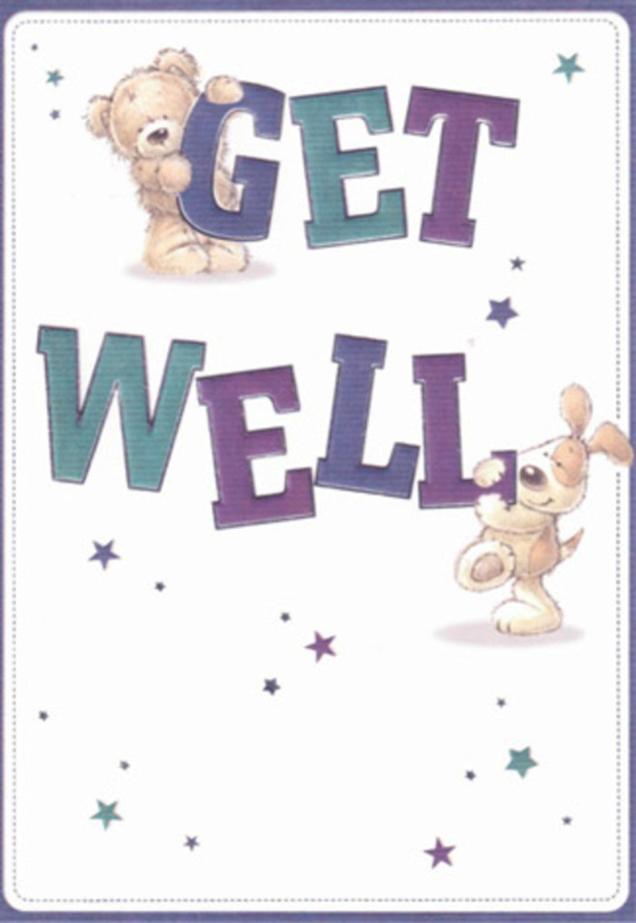 With gentle artistry, this get well card captures the heartening camaraderie of a plush bear and an affectionate puppy. Starbursts in vivid aqua and violet swirl around them, like wishes rising into the sky above Osidge's leafy neighbourhoods. The large, confident 'Get Well' lettering, shaded in cool purples and blues, grounds the design in cheerfulness and hope, mirroring the uplifting presence of flowers purchased from a local Osidge shop. The tactile suggestion of soft fur and velvety ears brings an almost tangible comfort, reminiscent of nestling into a favourite blanket or breathing in the fragrance of freshly cut stems. As each illustrated detail settles perfectly into place, like petals in a thoughtfully arranged posy, the overall effect is one of warmth and positivity. Pairing this card with a bouquet delivered to a friend's home off Hampden Way amplifies the message of care, making healing feel not just possible but imminent.