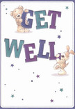 Cheerful and comforting, this illustrated get well card features two adorable companions-a soft, plush bear and a spirited puppy-each poised in gentle play around the colourful, bold letters that spell out 'Get Well.' Their joyful postures and expressive eyes radiate playfulness, while indigo and teal shades enliven the text against a creamy backdrop. Tiny stars in purple and blue seem to twinkle and dance, adding a whimsical sparkle that recalls the hopeful spirit of Osidge's vibrant community. The bear's illustrated fur and the puppy's floppy ears look irresistibly cuddly, offering visual comfort as palpable as receiving a nurturing bouquet from a skilled Osidge florist. Every brushstroke is placed with the care of someone arranging blooms for a loved one near Brunswick Park, making the card a small celebration that brings genuine kindness and encouragement to anyone on the mend.